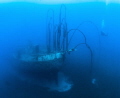 Wiebeke wreck and diver, St Lucia. 