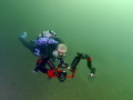 Underwater photographer in the Welland Canal 