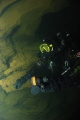 Technical CCR Diver during a Cave Dive in France 