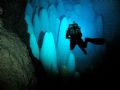 diver and the speleothemes in bonito - MS Brazil 
