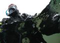 Cold water diver in Michigan lake, November. 