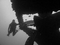 Nice B & W of my wife at the Hilma Hooker, Bonaire.   