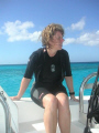 Kim resting after a good dive. Why the intense expression 
