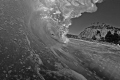 Moonlit barrel/Actually shot in daylight but there was a lot of not-very-photogenic sand in the image so I converted it to B&W along with other enhancements... 