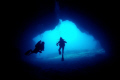 Image of divers in a cave, Vava'u Tonga. 