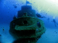 Divers approaching the wreck of the Rozi 