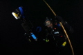 Diver begins ascent from a dive on the Tiller Wreck in Lake Ontario 