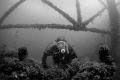 Diver in pump house at Sherkston Quarry. 
