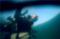 Diving under ice in a mine-lake.
