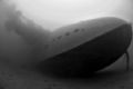 Tasman Flying Boat at 40m. Natural light, 4 second exposure with tripod. Grayscaled digital image.