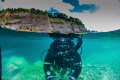 Finishing dive.