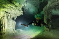 a shot taken during cave diving in Xunaan -ha ,Chemuyil, Mexico. Artificial lights permit to admire mineral formation ..otherwise always in dark state.