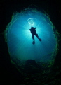 El Pozo Azul. Entrance of the spring The Pozo Azul in Covanera, province of Burgos in Spain. It is a submerged cavity with more than 13km of discovered route