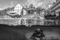 A great divespot during winter. A wild man above and underwater :-) Above it is the hotel...