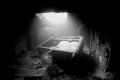 Overtuned desk inside the wreck of the 