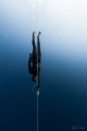 Thibault Guignes from France, champion freediver on his way down to 104m on a single breath at the AAS Depth Championships.