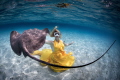 Image captured in Bora Bora - Djana ballet with a sting ray in the lagoon of Bora Bora.