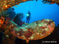 Prop Der Yang, Sony W200 Wreck of the Der Yang in Kavieng from a new angle with Michelle posing beautifully as always.