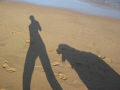 best friends by the sea at sundown.