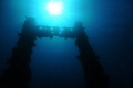 A shot of the King Posts of the Wrecks of Truk Lagoon.