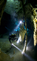 Diver in Cenote Dos Ojos.