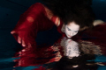 Pool session with lady in red