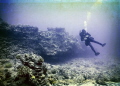 My Drift Diving instructor drift diving during the drift diving portion of my Advanced Class. Oahu, Hawaii