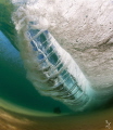 The anatomy of a breaking wave. This image shows the vortices of energy released as a wave breaks. The vortices last a tiny fraction of a second before the whole wave collapses into a foam ball.
