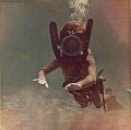 Historical photo 1964: Myself diving when I was 7 years old. The photo was taken by my father with a Nenrod Syluro Underwater Camera in Tabarca, Spain
